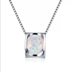 Gold Filled Round Fire Opal Womens Necklace 18”